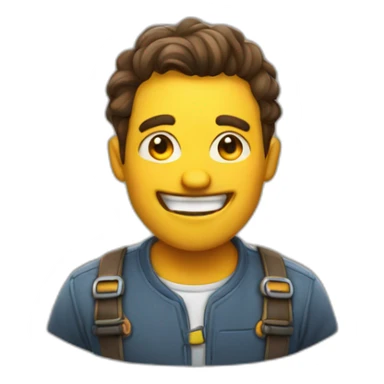 overly happy developer sticker