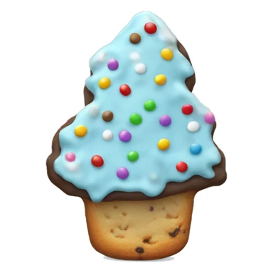 Light blue chocolate chip cookie with sprinkles Christmas  sticker
