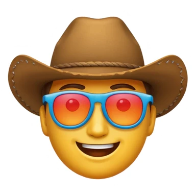 Cowboy emoji merget with other eomijs sticker