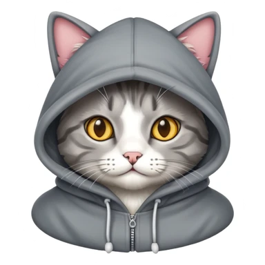  cat with hood sticker