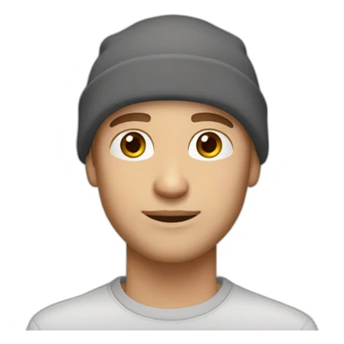 man caucasian shaved head hazel eyes stubble wearing a slouchy beanie sticker