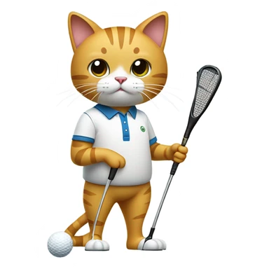 Cat golfing sticker