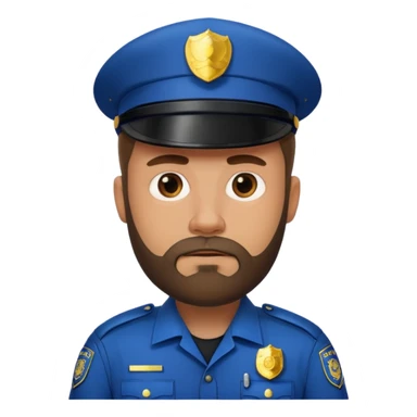 man police with beard sticker