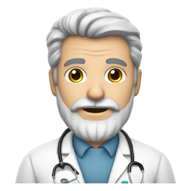 male grey beard doctors ha sticker