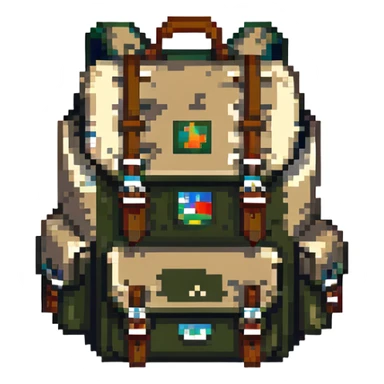 white hiking camping backpack sticker