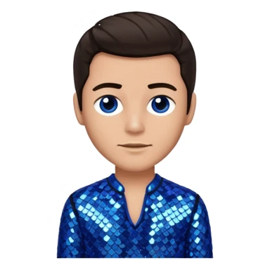 Joseph, father of Jesus from The Bible with dark brown hair, blue sequin outfit sticker