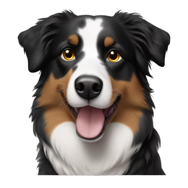 black tri australian shepherd with dots on nose sticker