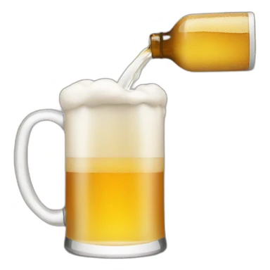 pouring a bottle of beer in a mug sticker