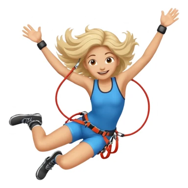 extreme sports lover face bungee jumping face only with hair flying sticker