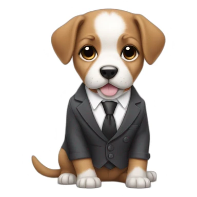 cute puppy in a suit sticker