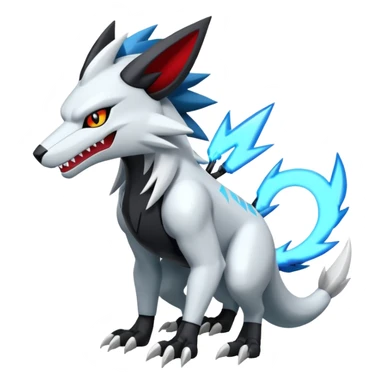 Futuristic Modern Zeraora-Reshiram-Zoroark-fusion sticker