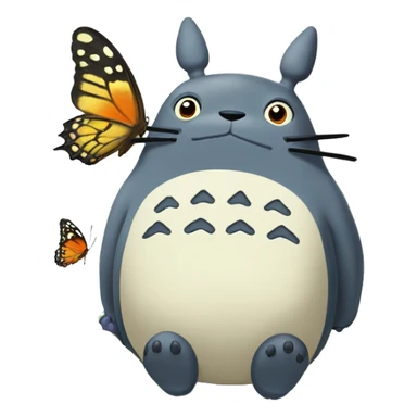 totoro with butterfly sticker