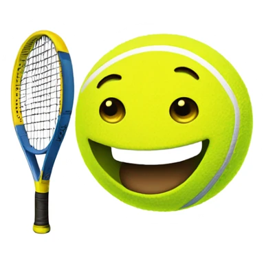 Smiling tennis ball sticker
