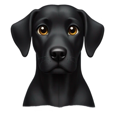 Full black dog with big up ears  sticker
