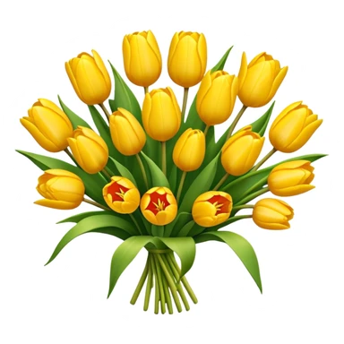  big bouquet of yellow tulips sticker