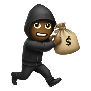 Robber with a money bag sticker