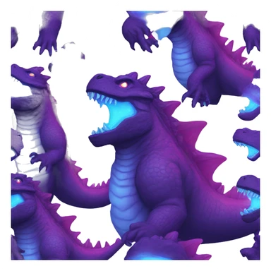 Godzilla blue and purple glow firing glowing breath hot glow  sticker