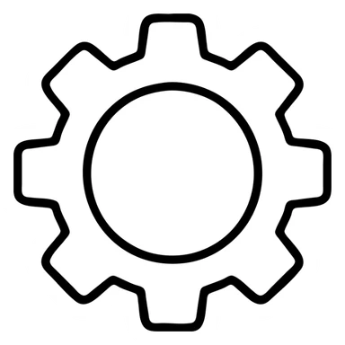 cog outline simple icon sticker