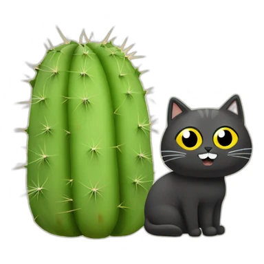 Cacus with cat sticker