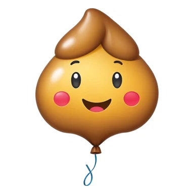 Poo shaped balloon sticker