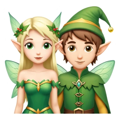 a fairy and elf together sticker