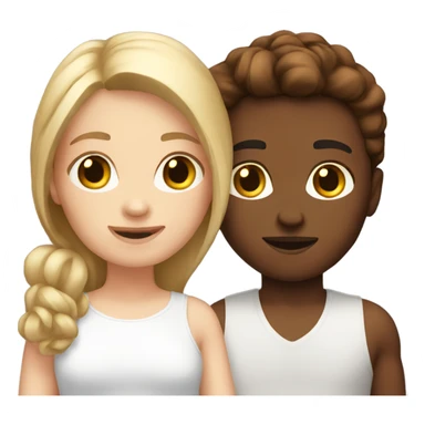 best friends both white with brown hair sticker