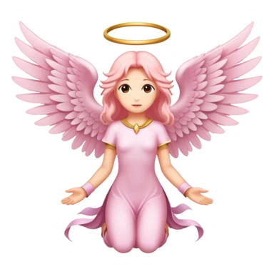 6 winged seraphim light pink sticker