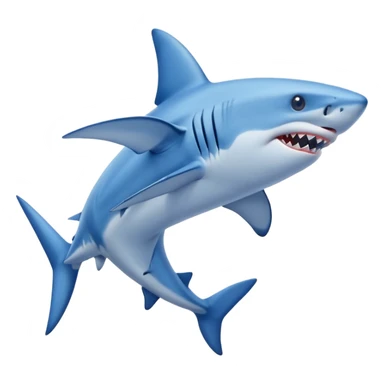 Shark emoji with two legs and blue Nike shoes on his feet sticker