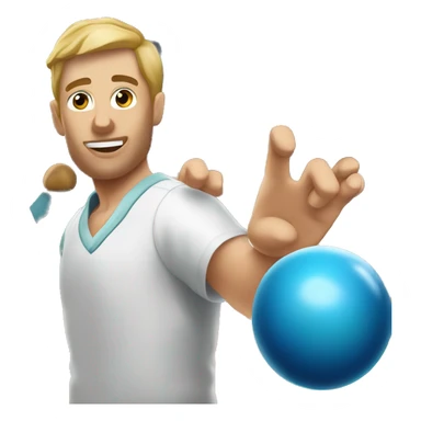white man with a long arm throwing bowling ball  sticker