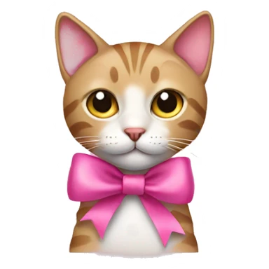 Cat with pink ribbon  sticker
