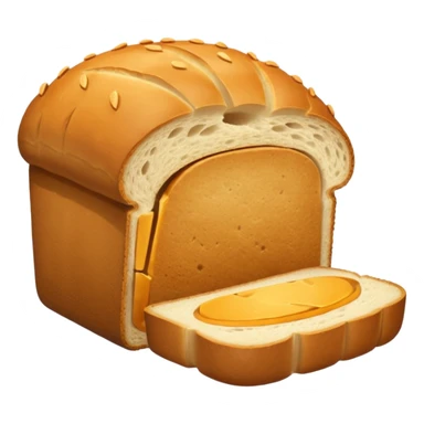 no no just a simple bread load with sliced 2 slice on ground and no eye or face on brea  sticker