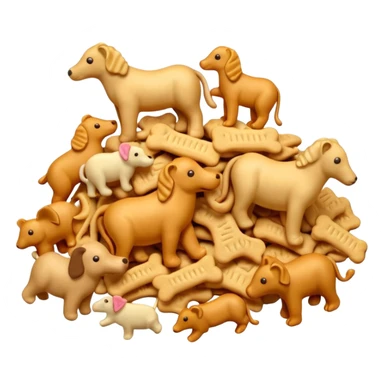 a pile of animal crackers, vibrant, simple, clear sticker