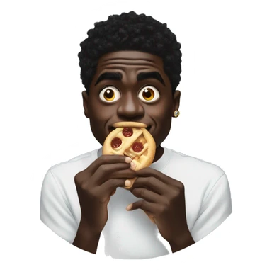 Kodak black eating a blue circle sticker