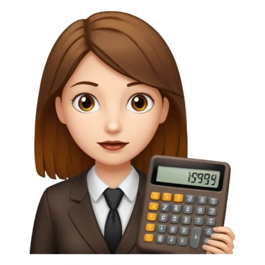 female accountant with calculator covered in shit sticker