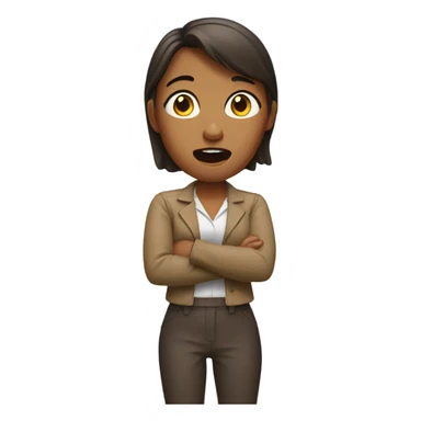 shocked woman hands up brown shoes sticker