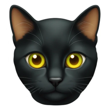 Black orange cat with yellow eyes and Green pupils sticker