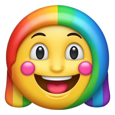 Rainbow happy emoji sticker