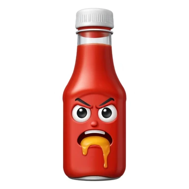 en ketchup som är arg sticker
