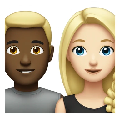 Blonde girl blue eyes with Black guy  sticker