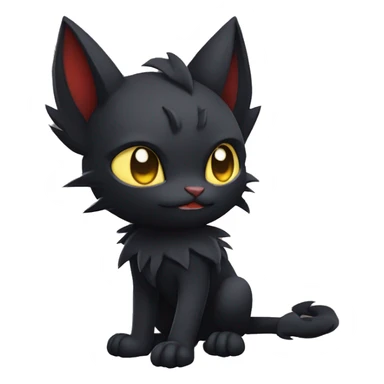Black Edgy Gothic Litten-Bat-cat-Fakemon full body sticker