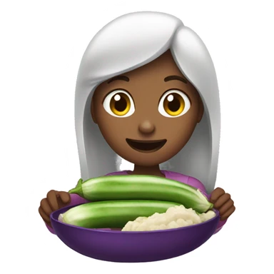 girl eating eggplant  sticker