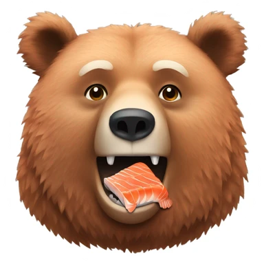 Grizzly bear eating salmon sticker