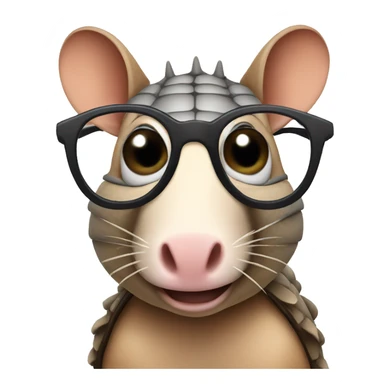Armadillo with glasses sticker
