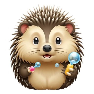 Porcupine blowing bubbles sticker