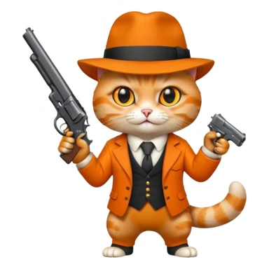Gangster cat with a gun sticker