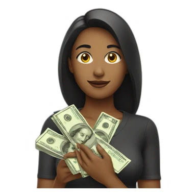 Women holding Money sticker