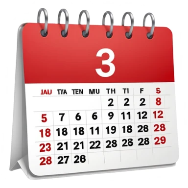 Wall calendar with red circled date sticker