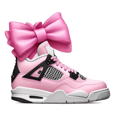 Jordan 4 pink with pink bow sticker