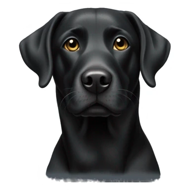 Realistic Black Labrador mix with white spot on chest sticker