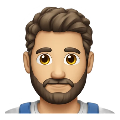 Hombre piel clara barba cartaña rojiza, pelo moreno frente amplia sticker